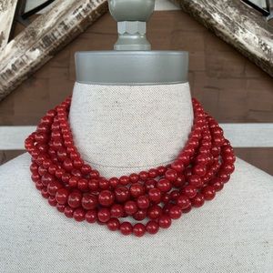 💛 Lovely Red Beaded Necklace